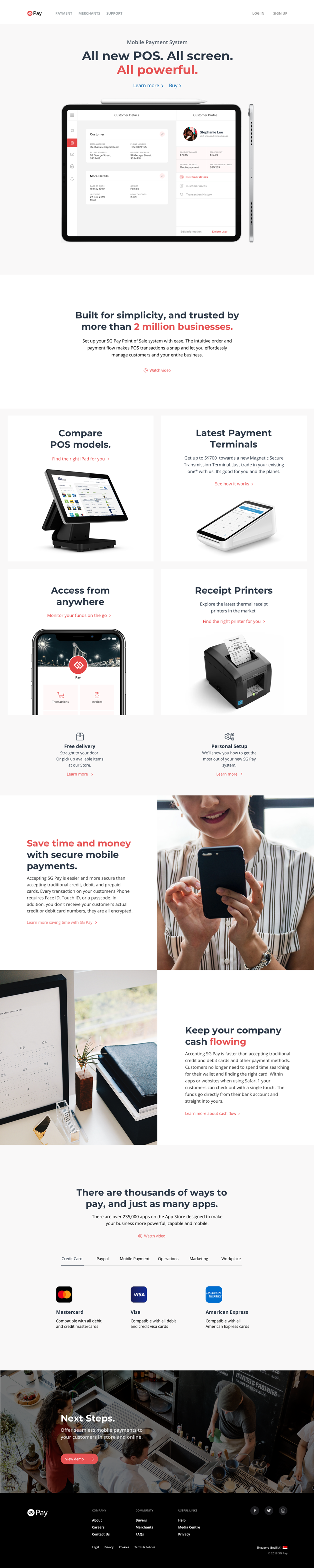Mobile payment system showcase