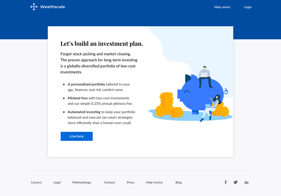 Wealthscale investment plan page