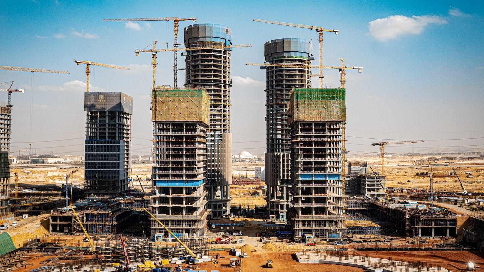 Buildings being constructed